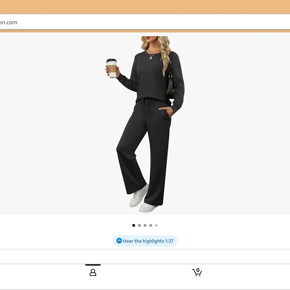 Women's Black Lounge Set